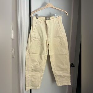 Everlane White Barrel Pants - New (size 4)